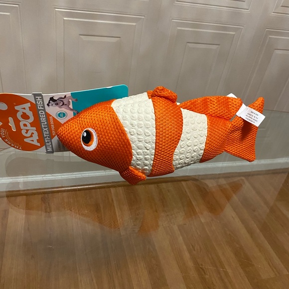- ASPCA Multi-Textured Fish Clinker & Squeaky Dog Toy 12” - Picture 3 of 7